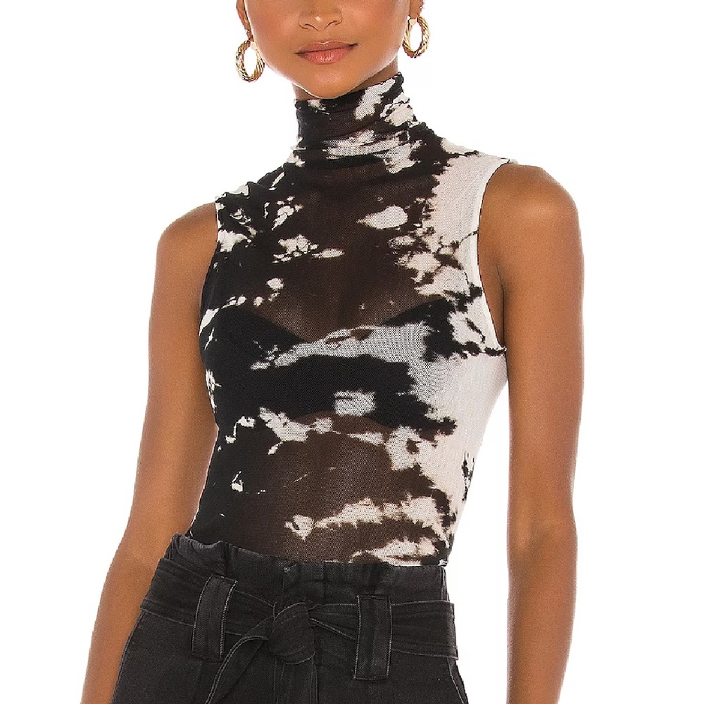 REVOLVE Women’s Enzo Costa Cotton Edgy Mesh Sleeveless Turtleneck